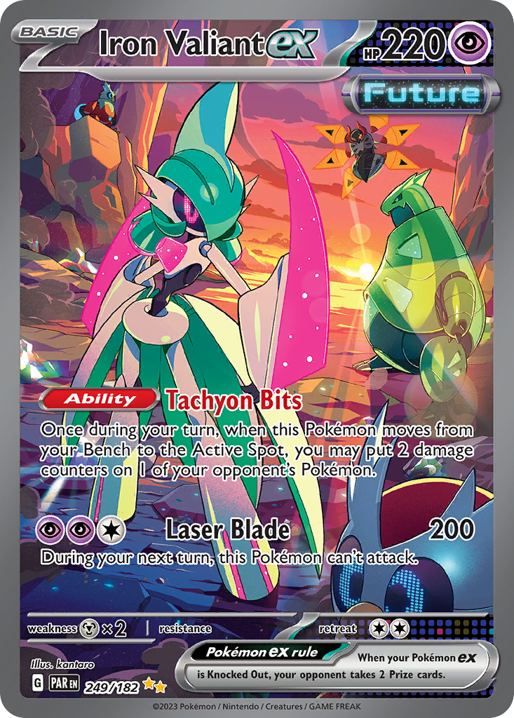 Iron Valiant ex 249/182 - Special Illustration Rare - Paradox Rift - Near Mint Pokemon Card