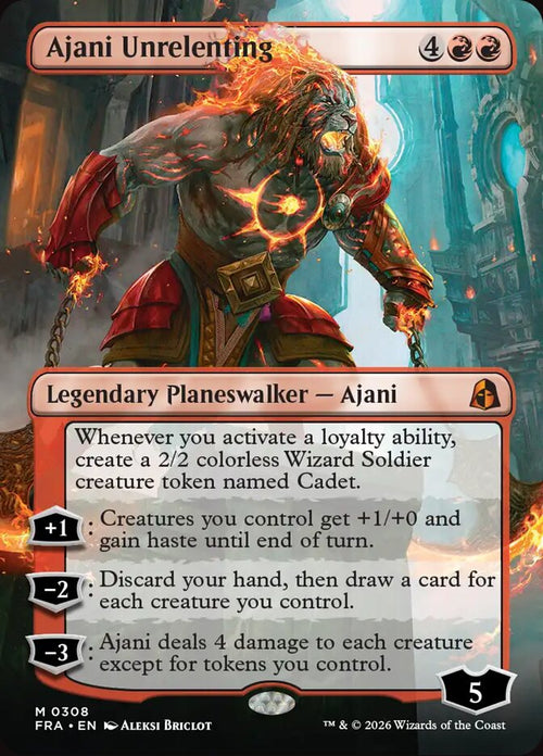 Ajani Unrelenting FRA-308 - Borderless - Reality Fracture - Near Mint Magic: The Gathering Card