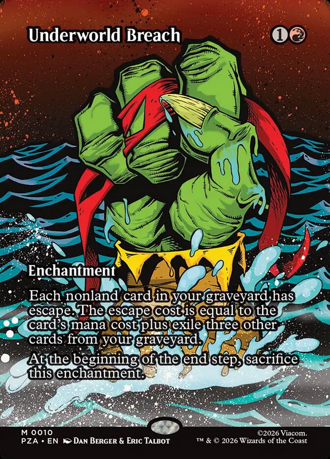 Underworld Breach PZA-010 - Borderless Foil - Teenage Mutant Ninja Turtle Source Material - Near Mint Magic: The Gathering Card