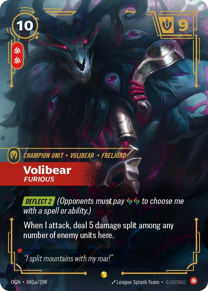 Volibear, Furious OGN-041A - Showcase - Origins - Near Mint Riftbound Card
