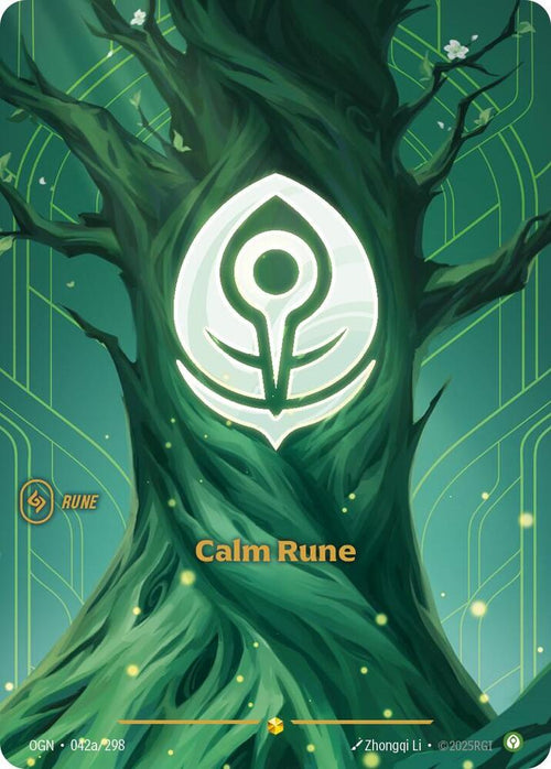 Calm Rune OGN-042A - Showcase - Origins - Near Mint Riftbound Card