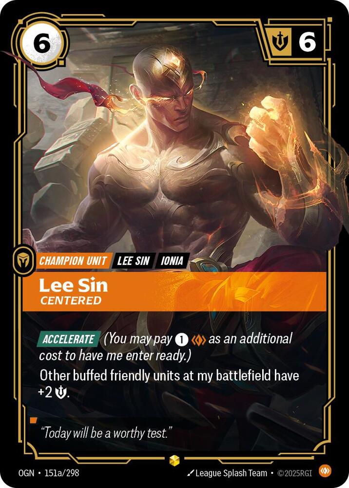 Lee Sin, Centered OGN-151A - Showcase - Origins - Near Mint Riftbound Card