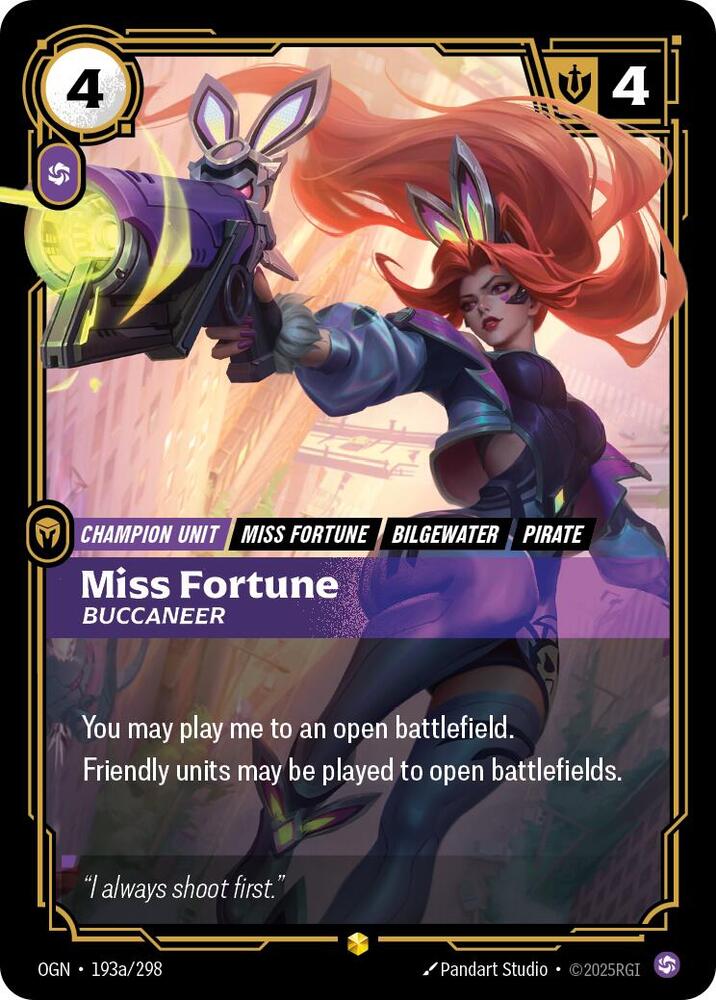 Miss Fortune, Buccaneer OGN-193A - Showcase - Origins - Near Mint Riftbound Card