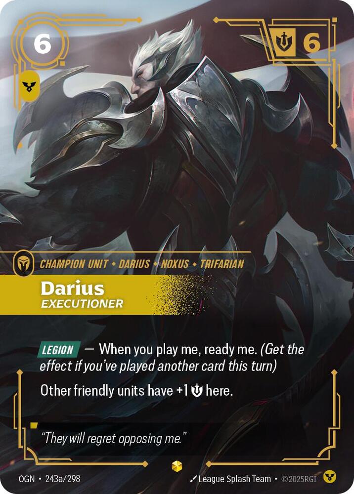 Darius, Executioner OGN-243A - Showcase - Origins - Near Mint Riftbound Card