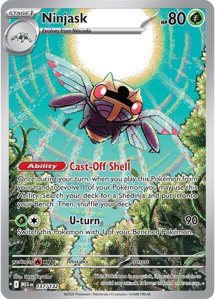 Ninjask 137/132 - Illustration Rare - Mega Evolution - Near Mint Pokemon Card