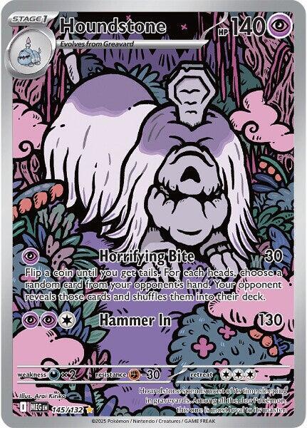 Houndstone 145/132 - Illustration Rare - Mega Evolution - Near Mint Pokemon Card