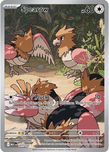 Spearow 151/132 - Illustration Rare - Mega Evolution - Near Mint Pokemon Card