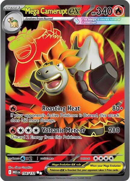 Mega Camerupt ex 156/132 - Full Art - Mega Evolution - Near Mint Pokemon Card