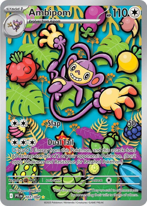 Ambipom 107/094 - Illustration Rare - Phantasmal Flames - Near Mint Pokemon Card