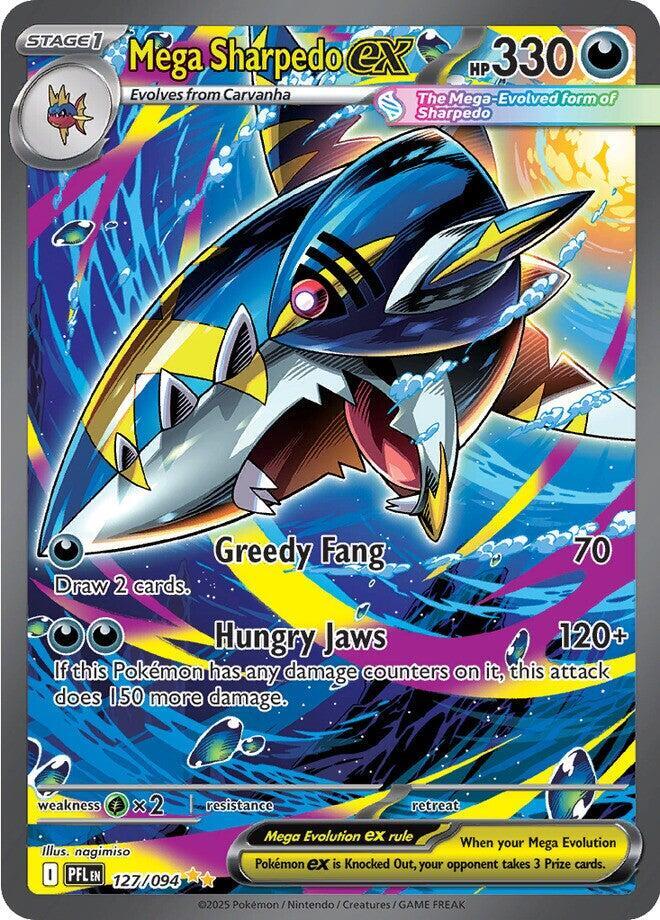 Mega Sharpedo ex 127/094 - Special Illustration Rare - Phantasmal Flames - Near Mint Pokemon Card