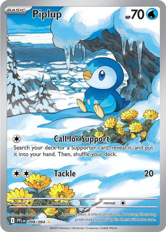 Piplup 098/094 - Illustration Rare - Phantasmal Flames - Near Mint Pokemon Card