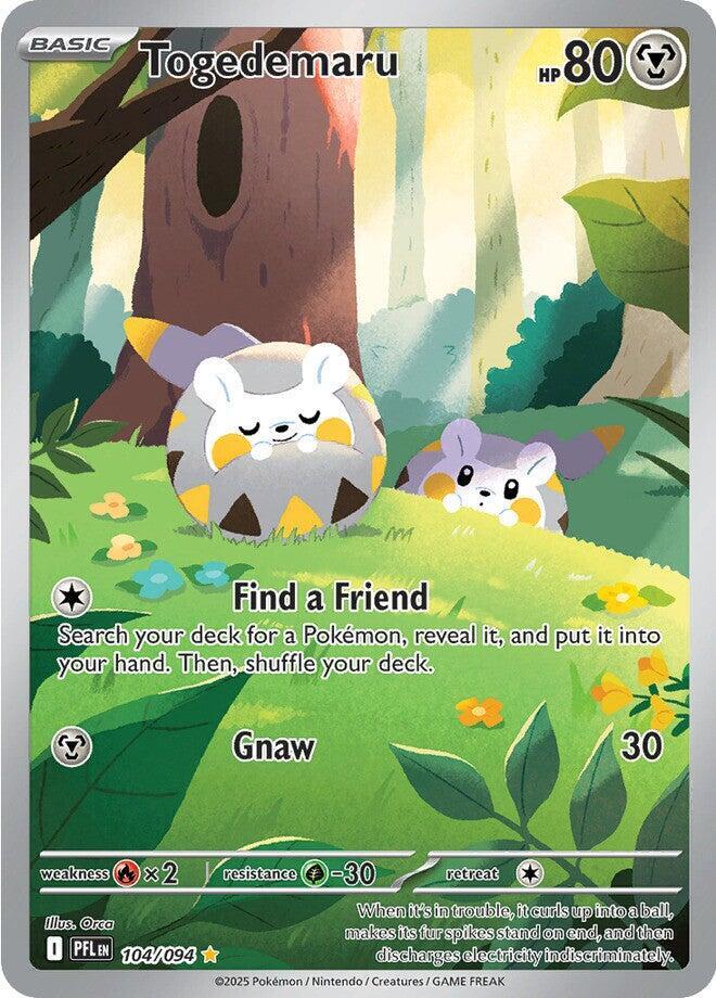 Togedemaru 104/094 - Illustration Rare - Phantasmal Flames - Near Mint Pokemon Card