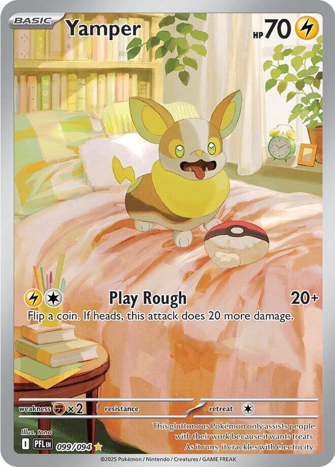 Yamper 099/094 - Illustration Rare - Phantasmal Flames - Near Mint Pokemon Card