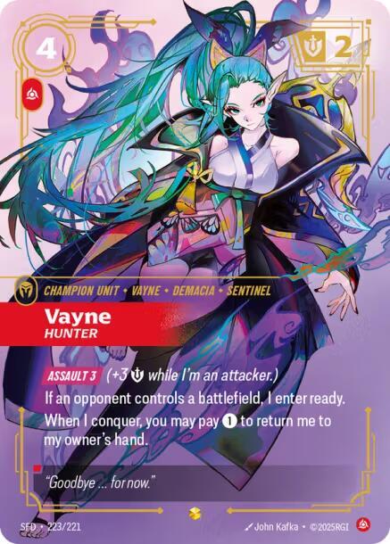 Vayne, Hunter SFD-223 - Epic - Spiritforged - Near Mint Riftbound Card