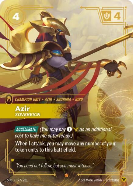 Azir, Sovereign SFD-177 - Epic - Spiritforged - Near Mint Riftbound Card