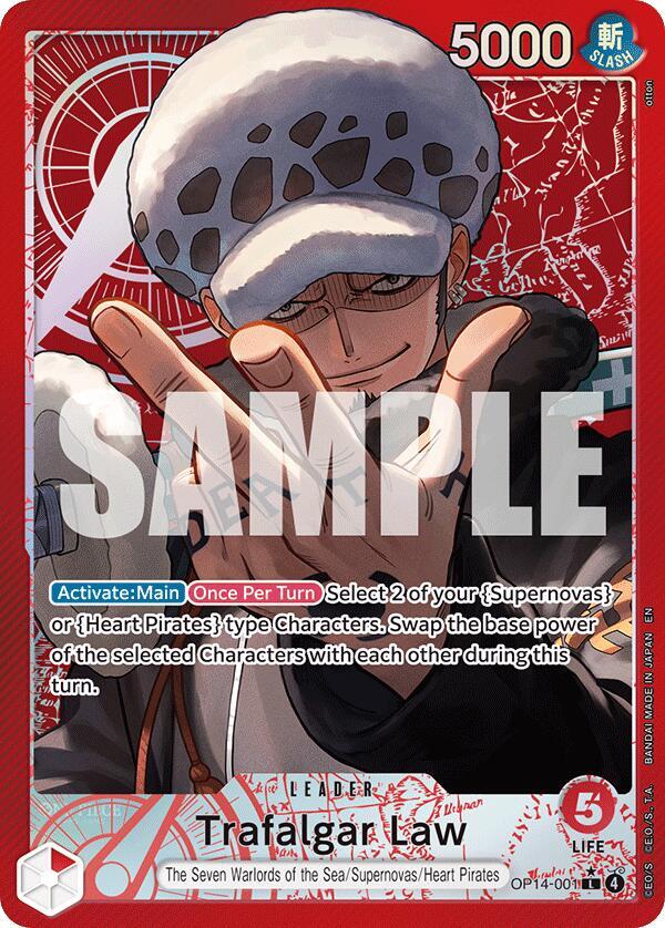 Trafalgar Law (Leader) OP14-001 L AA - Leader Alternate Art - The Azure Sea's Seven - Near Mint One Piece Card