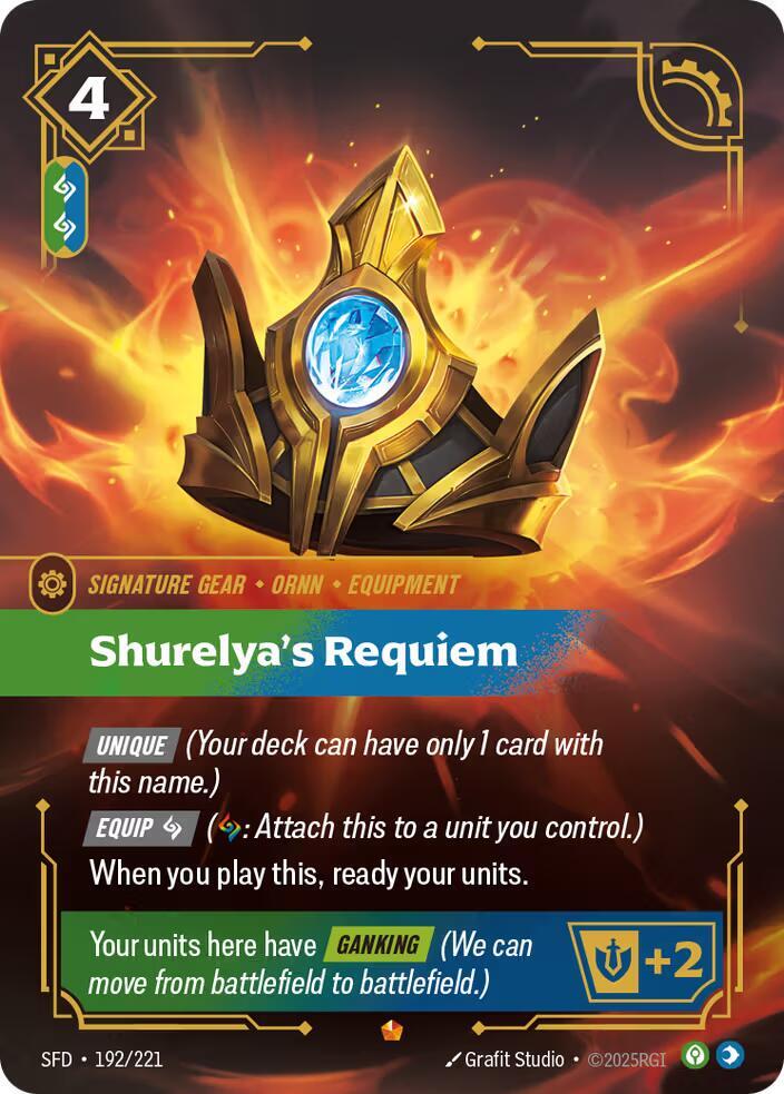 Shurelya's Requiem SFD-192 - Epic - Spiritforged - Near Mint Riftbound Card