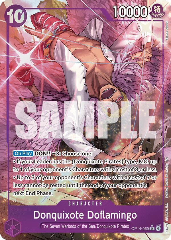 Donquixote Doflamingo OP14-069 AA - Alternate Art - The Azure Sea's Seven - Near Mint One Piece Card