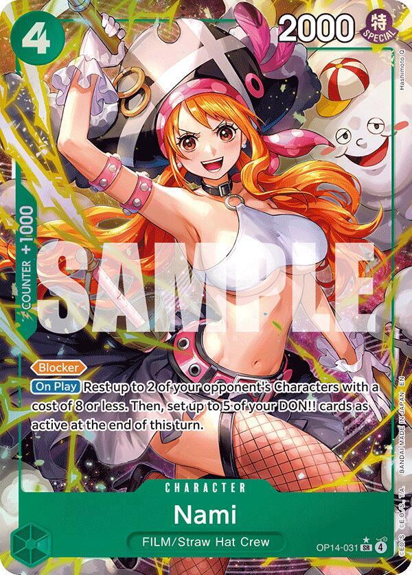 Nami OP14-031 AA - Alternate Art - The Azure Sea's Seven - Near Mint One Piece Card
