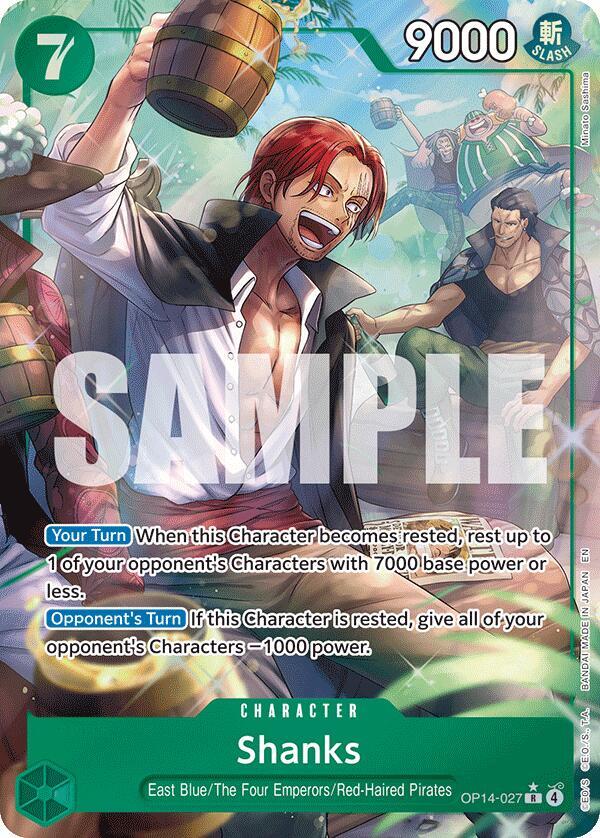 Shanks OP14-027 AA - Alternate Art - The Azure Sea's Seven - Near Mint One Piece Card