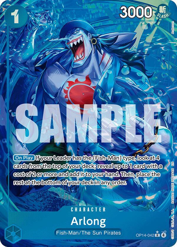 Arlong OP14-042 AA - Alternate Art - The Azure Sea's Seven - Near Mint One Piece Card