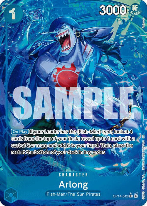 Arlong OP14-042 AA - Alternate Art - The Azure Sea's Seven - Near Mint One Piece Card