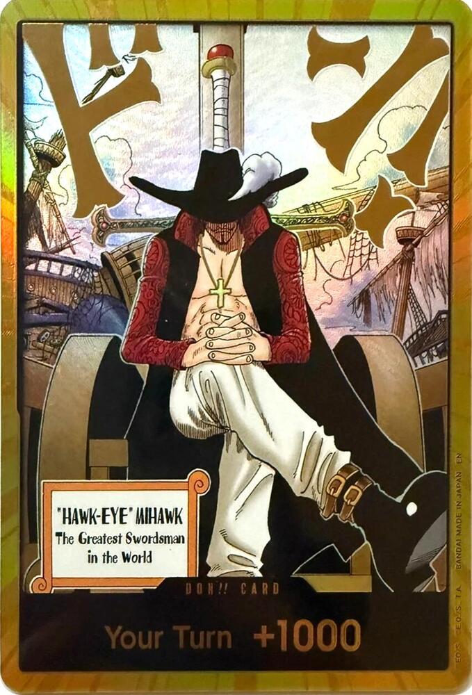 DON!! Dracule Mihawk (Gold) OP14-DON1 Gold - Gold - The Azure Sea's Seven - Near Mint One Piece Card
