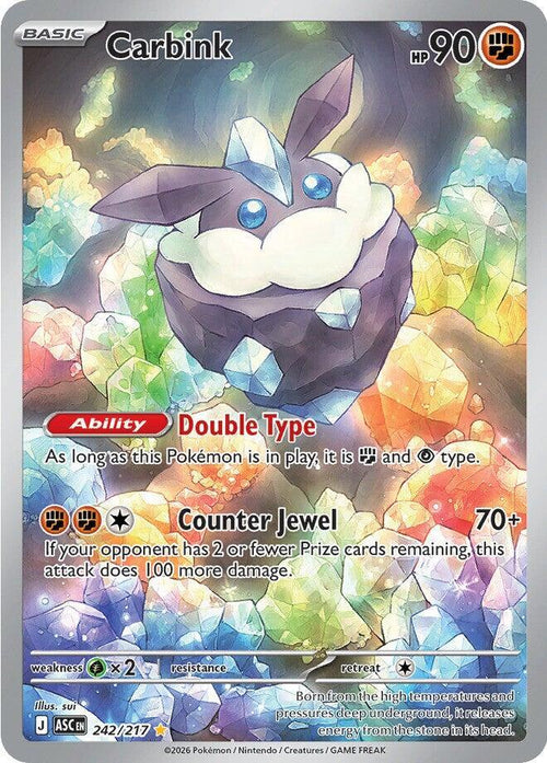 Carbink 242/217 - Illustration Rare - Ascended Heroes - Near Mint Pokemon Card