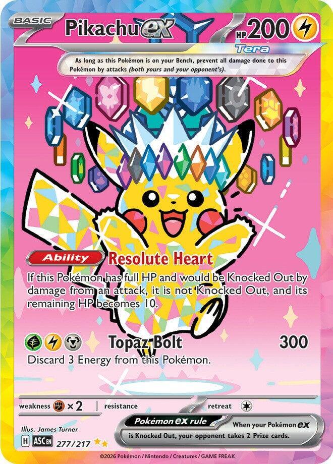 Pikachu ex 277/217 - Special Illustration Rare - Ascended Heroes - Near Mint Pokemon Card