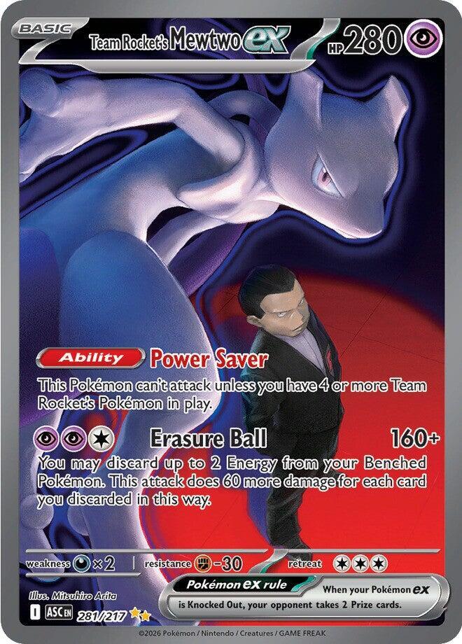 Team Rocket’s Mewtwo ex 281/217 - Special Illustration Rare - Ascended Heroes - Near Mint Pokemon Card