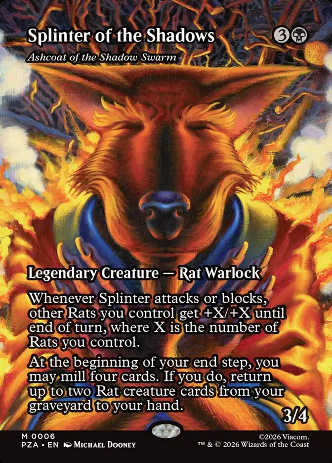 Splinter of the Shadows PZA-006 - Borderless - Teenage Mutant Ninja Turtle Source Material - Near Mint Magic: The Gathering Card