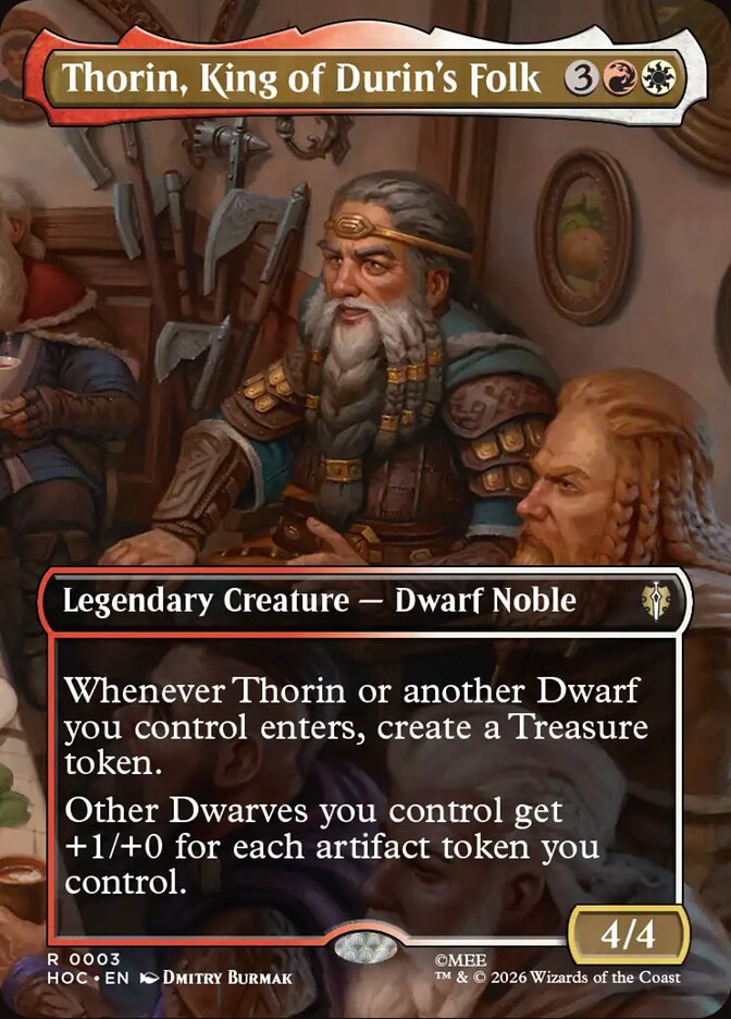 Thorin, King of Durin's Folk HOC-003 - Borderless - The Hobbit Commander - Near Mint Magic: The Gathering Card