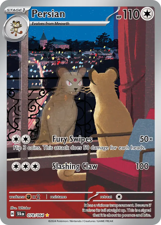 Persian 078/064 - Illustration Rare - Shrouded Fable - Near Mint Pokemon Card