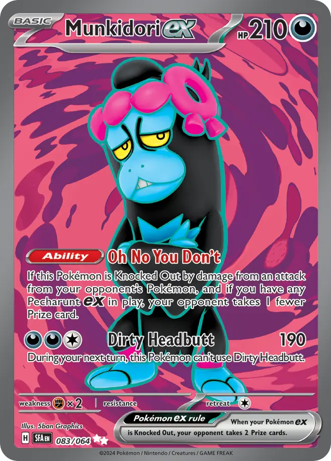 Munkidori ex 083/064 - Full Art - Shrouded Fable - Near Mint Pokemon Card