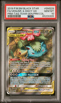 Venusaur & Snivy gx PSA 10 Front - Black Star Promo