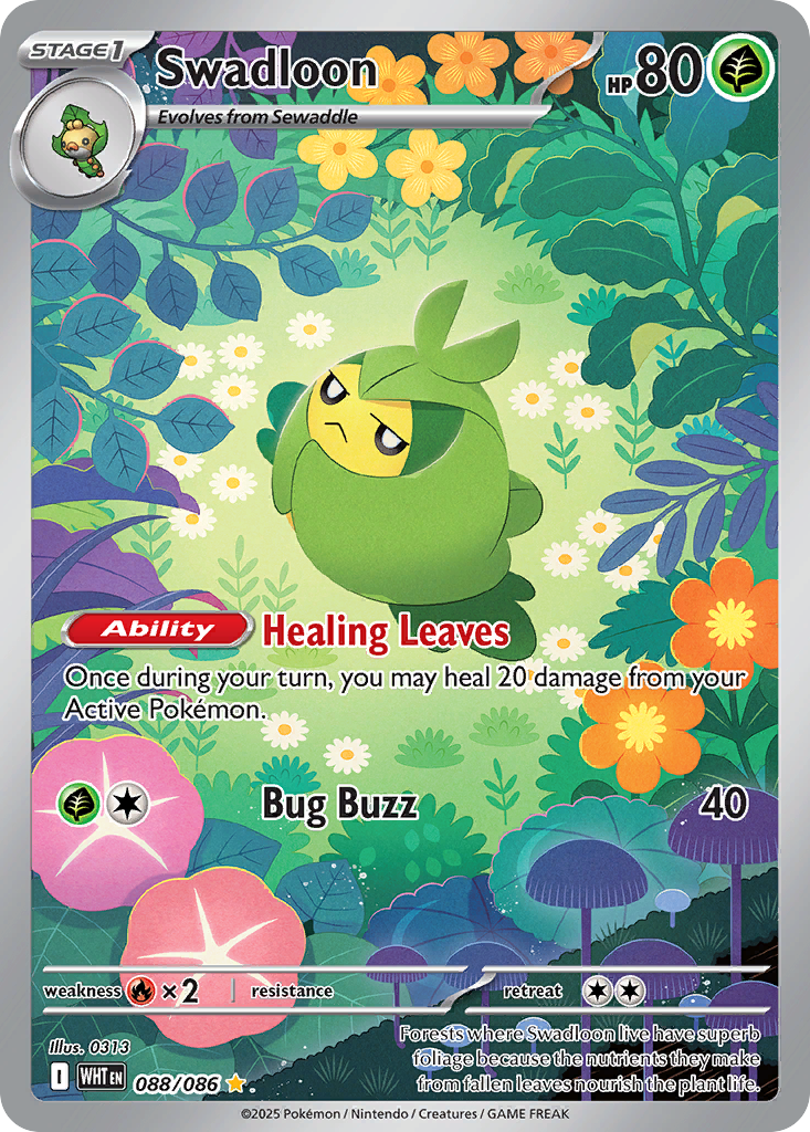 Swadloon 088/086 WHT - Illustration Rare - White Flare - Near Mint Pokemon Card