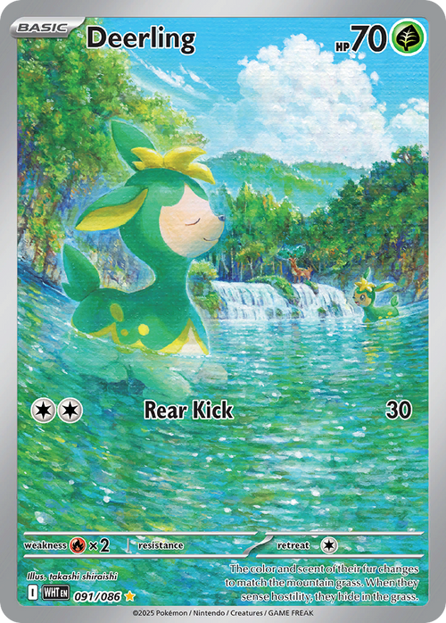 Deerling 091/086 WHT - Illustration Rare - White Flare - Near Mint Pokemon Card