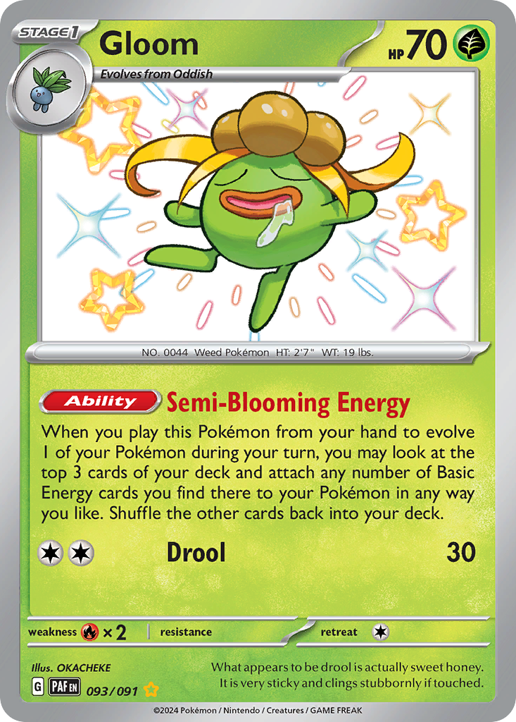 Gloom 093/091 - Shiny Rare - Paldean Fates - Near Mint Pokemon Card