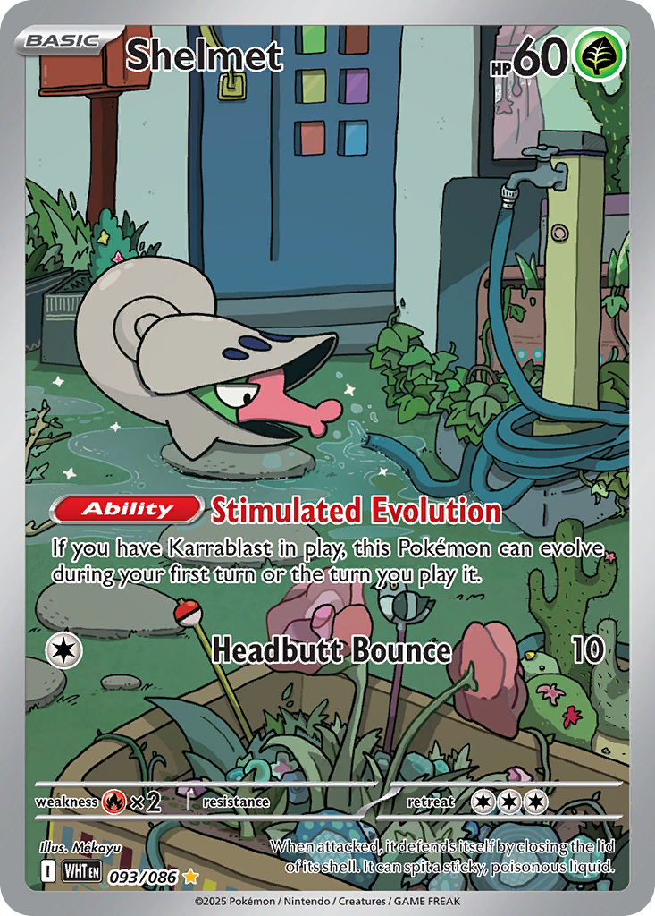 Shelmet 093/086 WHT - Illustration Rare - White Flare - Near Mint Pokemon Card