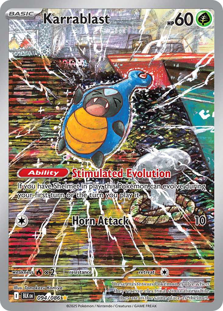 Karrablast 094/086 BLK - Illustration Rare - Black Bolt - Near Mint Pokemon Card