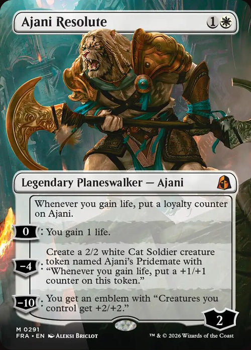Ajani Resolute FRA-291 - Borderless - Reality Fracture - Near Mint Magic: The Gathering Card