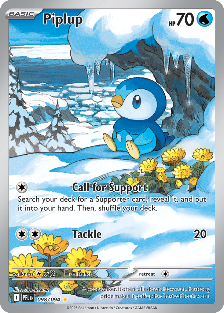 Piplup 098/094 - Illustration Rare - Phantasmal Flames - Near Mint Pokemon Card
