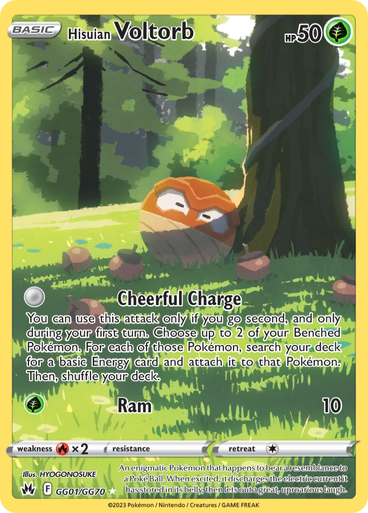 Hisuian Voltorb GG01/GG70 - Crown Zenith - Near Mint Pokemon Card