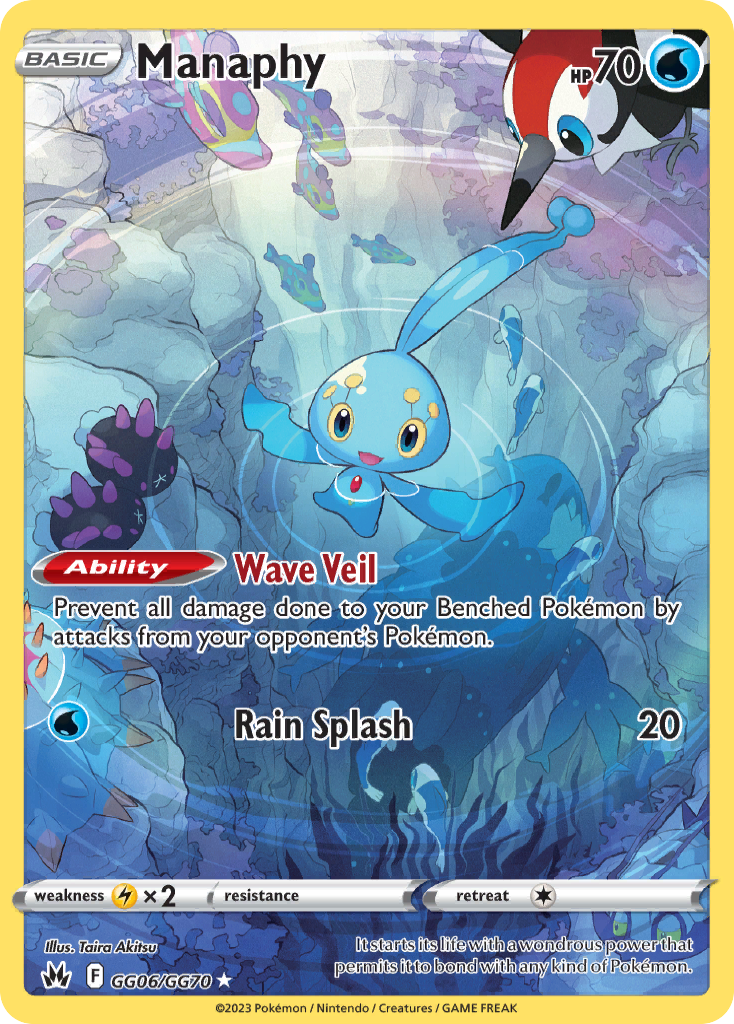 Manaphy GG06/GG70 - Crown Zenith - Near Mint Pokemon Card