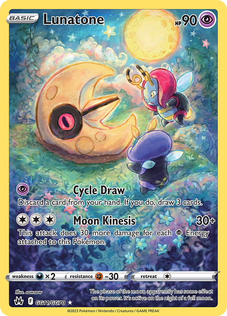 Lunatone GG11/GG70 - Crown Zenith - Near Mint Pokemon Card