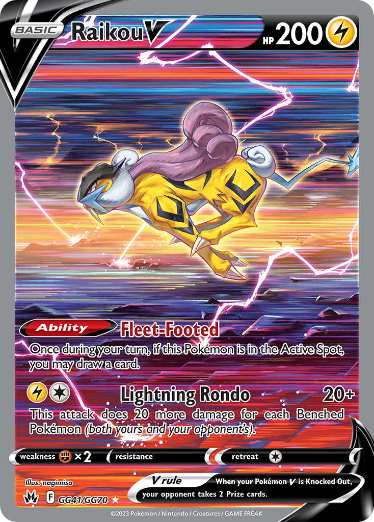 Raikou V GG41/GG70 - Crown Zenith - Near Mint Pokemon Card