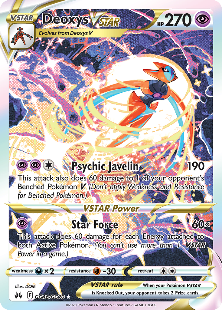Deoxys VSTAR GG46/GG70 - Crown Zenith - Near Mint Pokemon Card