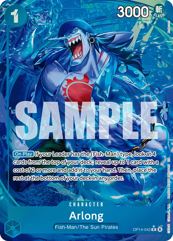 Arlong OP14-042 AA - The Azure Sea's Seven - Near Mint One Piece Card