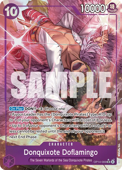 Donquixote Doflamingo OP14-069 AA - The Azure Sea's Seven - Near Mint One Piece Card