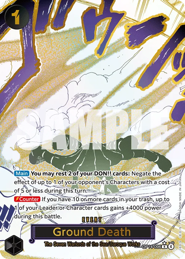 Ground Death OP14-096 AA - The Azure Sea's Seven - Near Mint One Piece Card